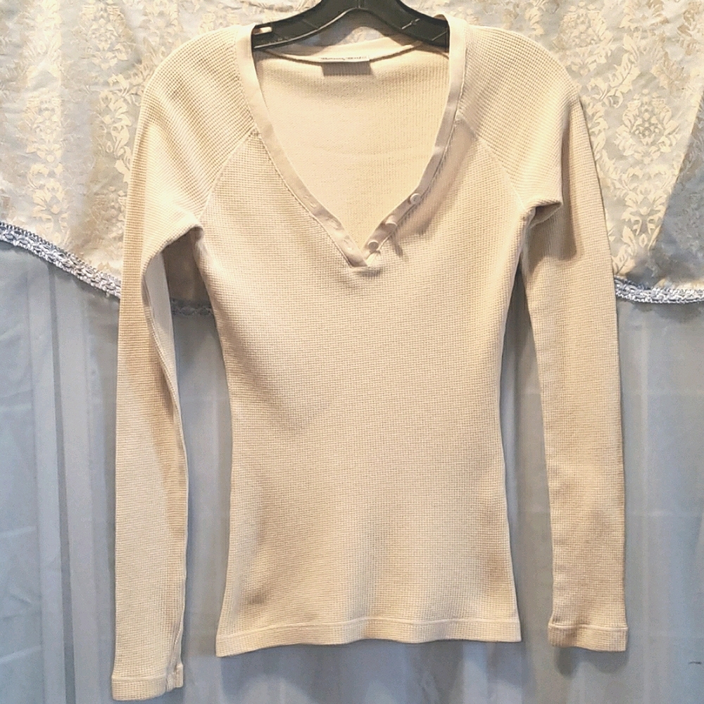 REBECCA BEESON CREAM THERMAL LONG SL. TOP SZ 3